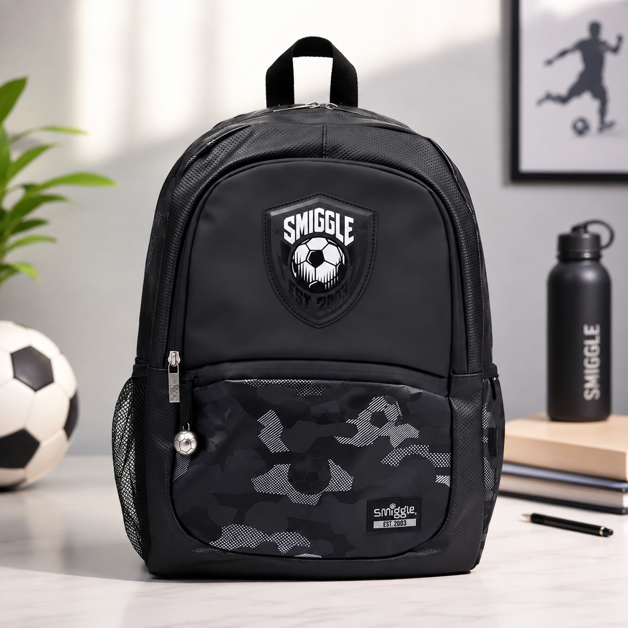 Football Black - Smiggle - 16” Premium Backpack