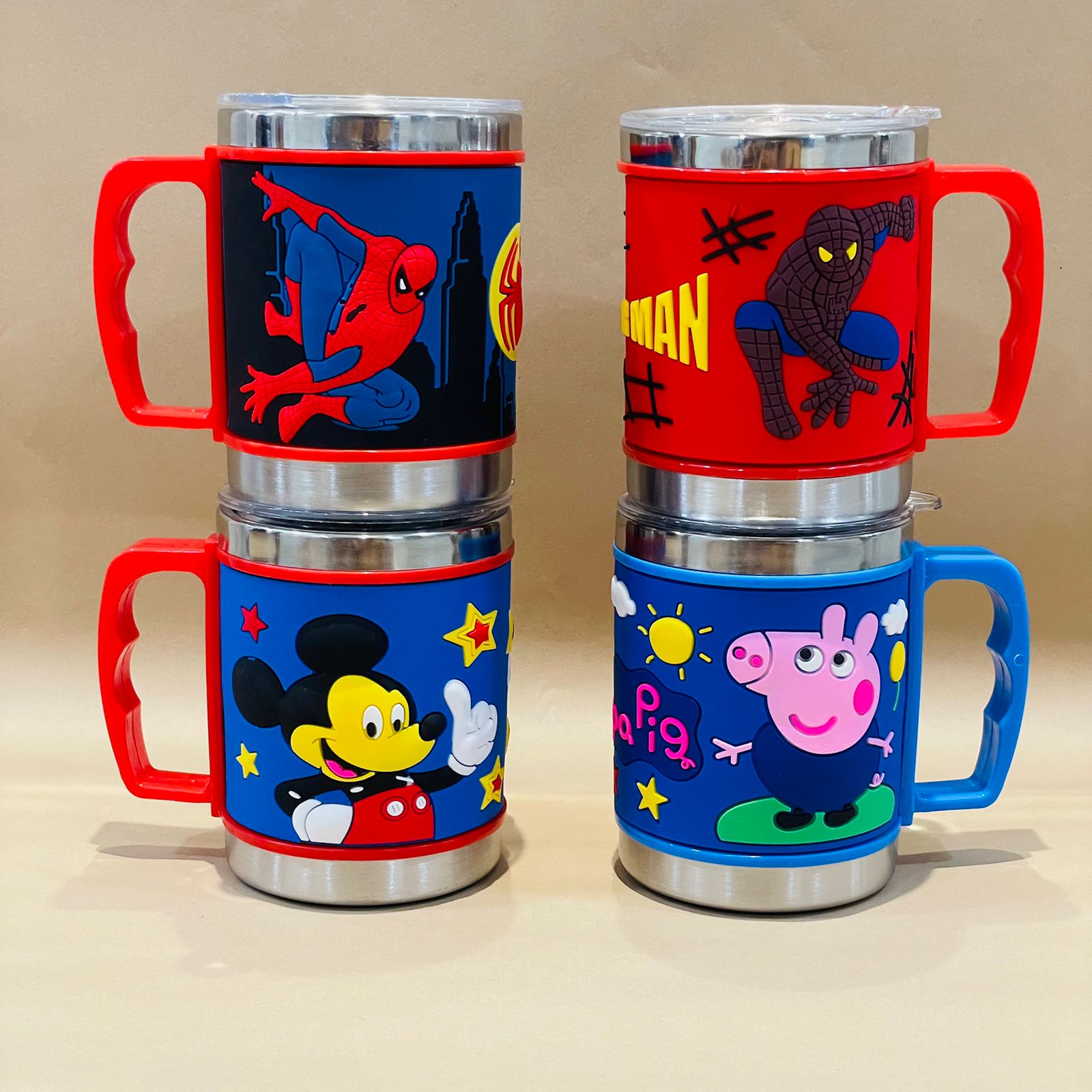 Stainless Steel Mug with Lid for Kids, Milk Mug for Kids Milk Drinking –  FunBlast