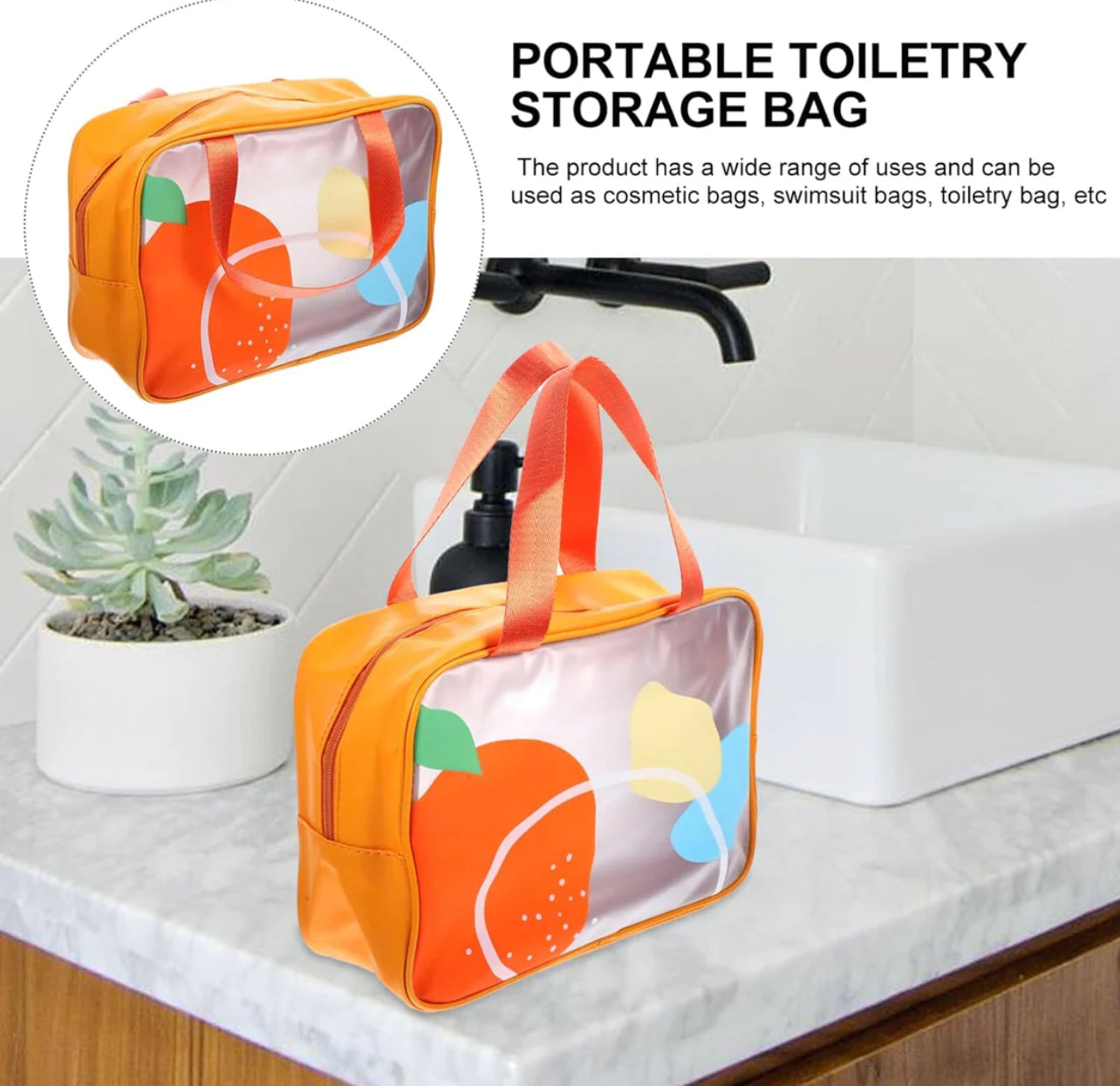 Versatile and Stylish: Medium Waterproof Fruit Theme Multipurpose Storage Bag