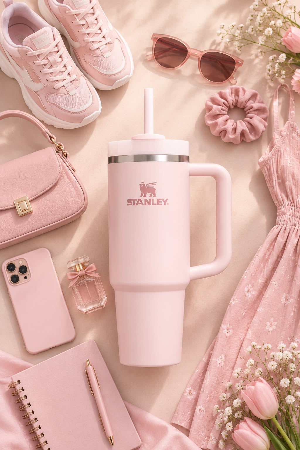 Stanley Rose Quartz - Quencher® H2.0 FlowState™ Tumbler | 1.18L