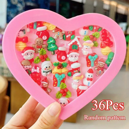 Christmas - 36pcs Adjustable Cute Rings