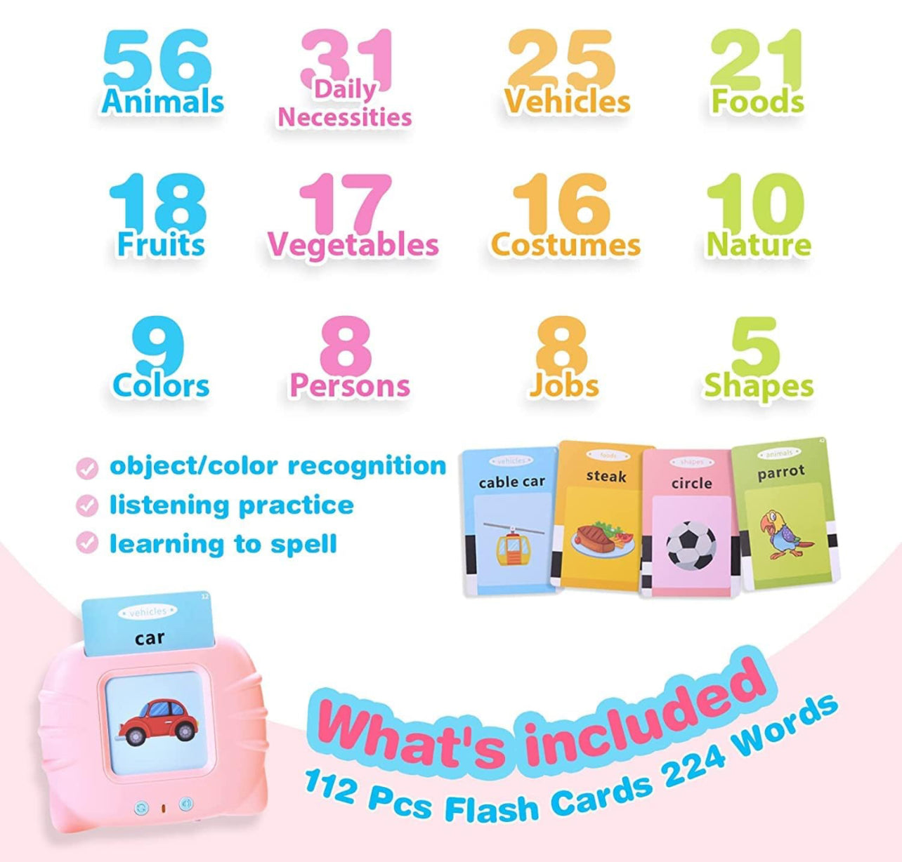 Upgraded Educational Card Game - Fun Learn for Toddlers