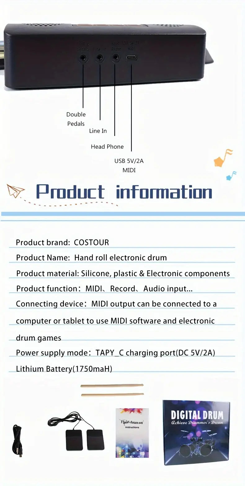 Digital Electronic Drums | Advanced 11 Pads