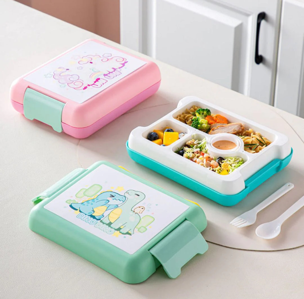 Spill Proof 4 Compartment Lunch Box - Food Grade, BPA Free