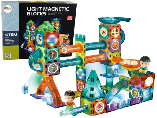 150pcs Educational Luminous Magnetic Building Tiles and Balls (STEM)