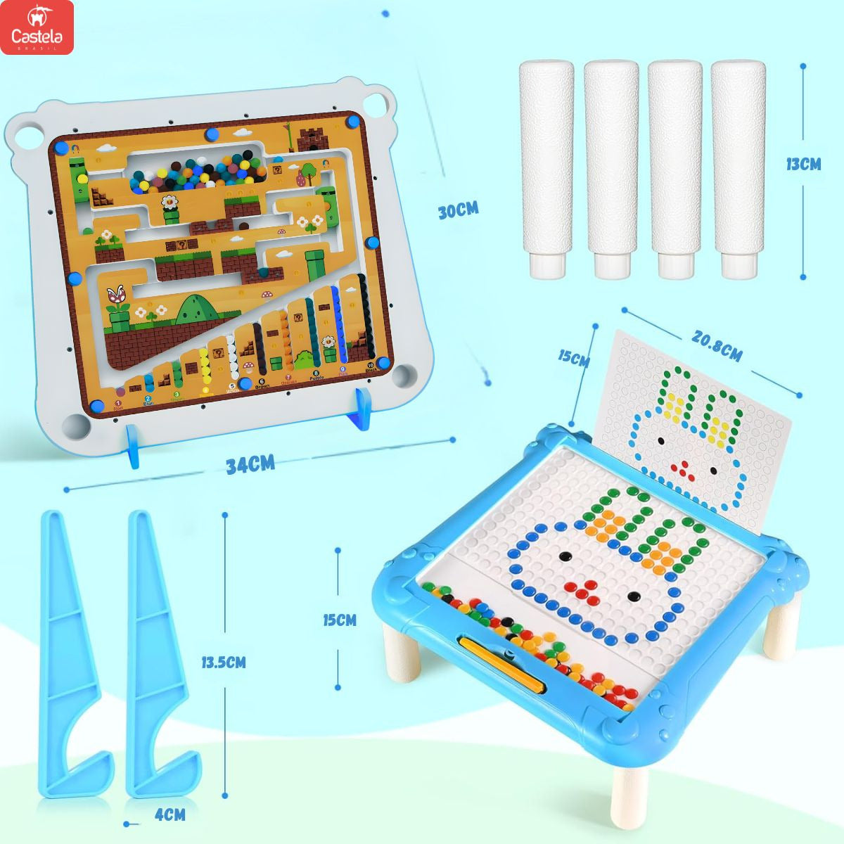 2-in-1 Magnetic Dot Drawing Board & Magnetic Maze for Kids
