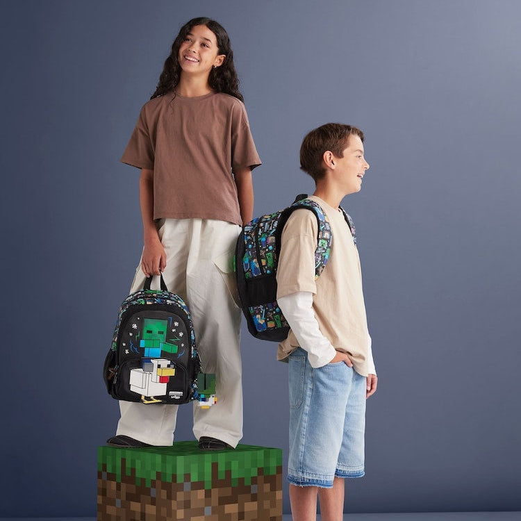 Smiggle - 14” Minecraft Black Junior Backpack