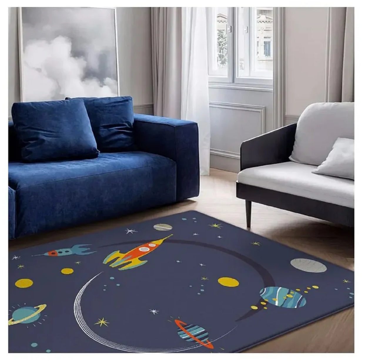 Space Crawling Buddy - Dual-Sided EPE Foam Play Mat