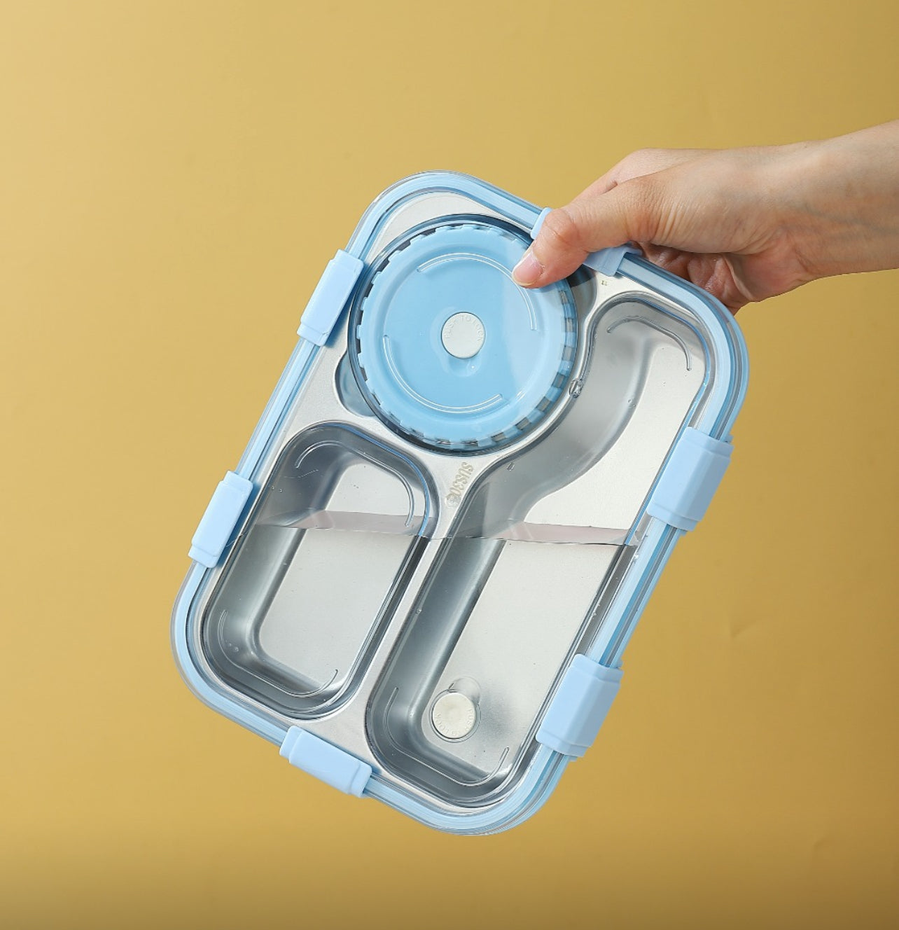 Pastel Lunchbox with 3 Compartments : For Kids and Teenagers