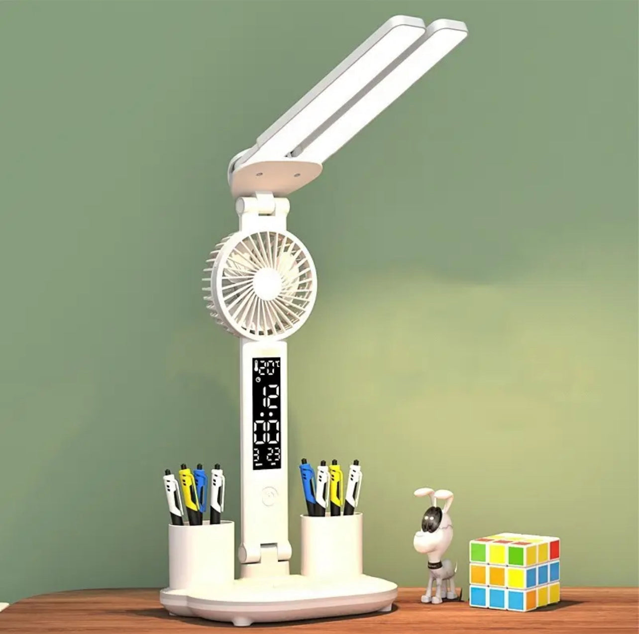 Stylist Desk Lamp - Fan + Clock