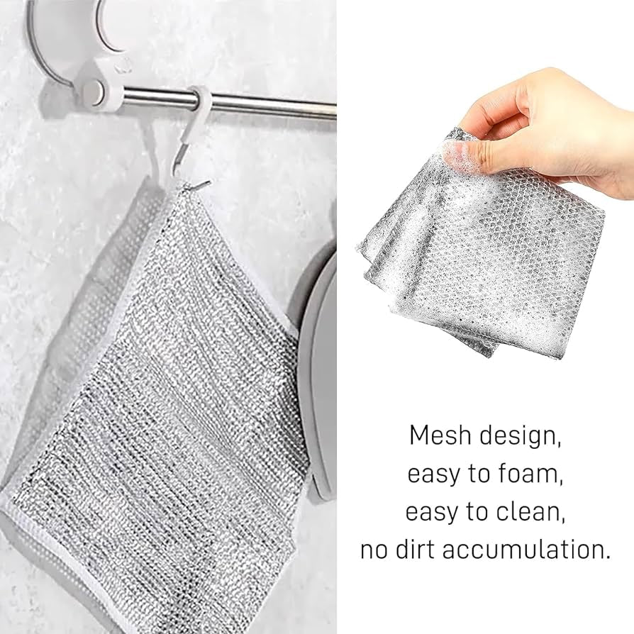 Mutipurpose Non-Scratch Wire Rag | Reusable Scrubber for Rinsing, Kitchen, Sinks, Pots, Pans !!