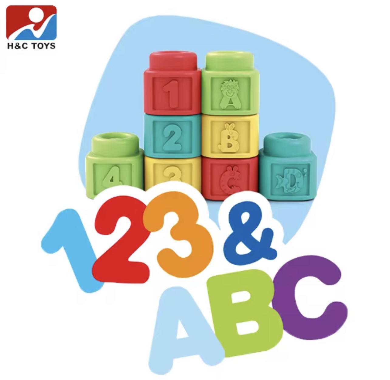 Kids Learn - 56Pcs Soft Rubber Blocks