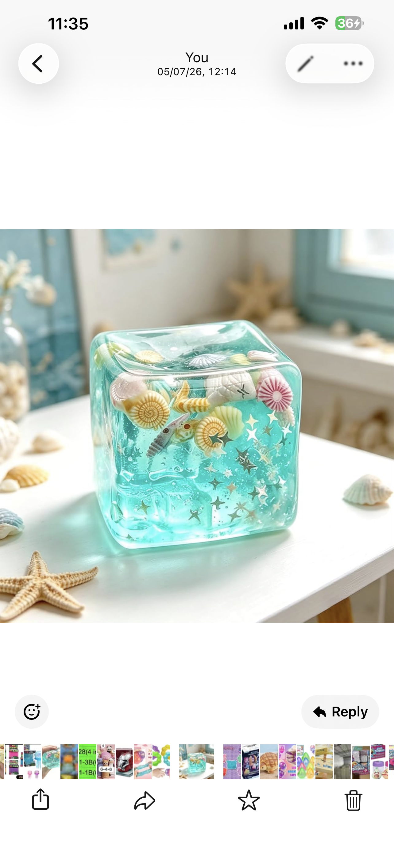 Ocean World - Squishy Ice Cube with Shells | 1pcs (20th Aug)
