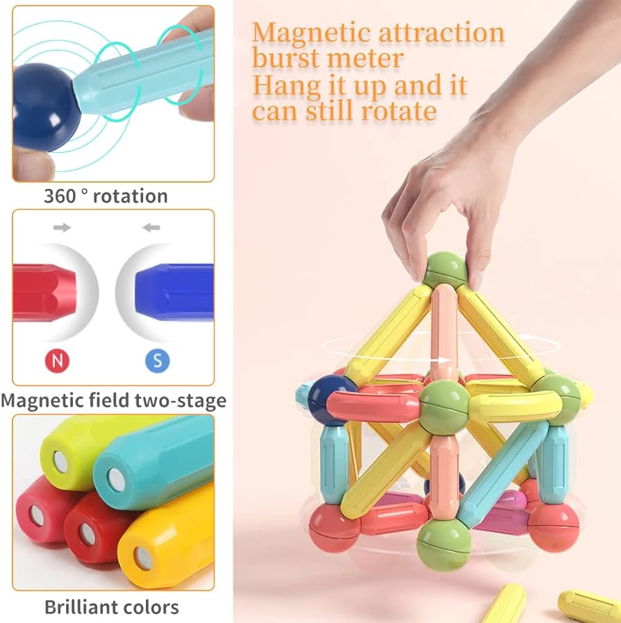 64pcs Magnetic Sticks and Balls Set | STEM | Educational