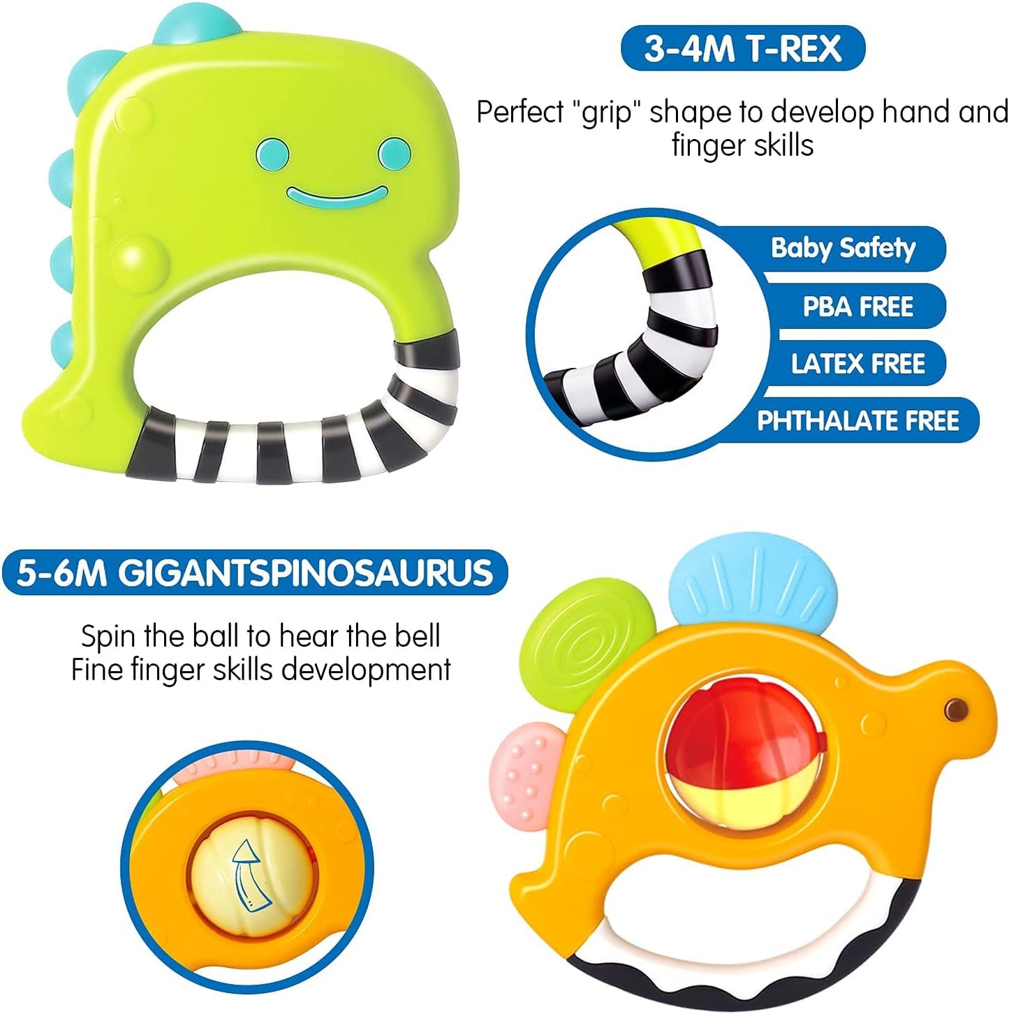 Hola - Dinosaur Rattles