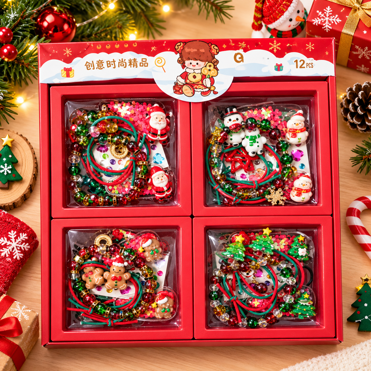 Christmas - Hair accessories & Bracelet Gift Set