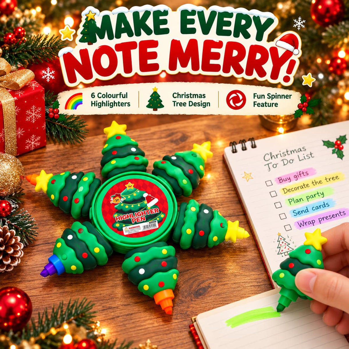Christmas  - Cute Spinner With Highlighters