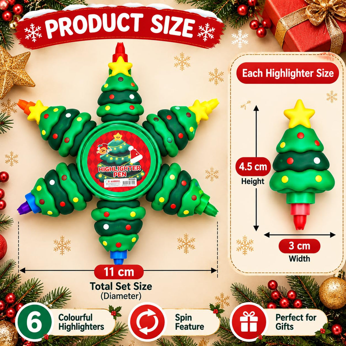 Christmas  - Cute Spinner With Highlighters