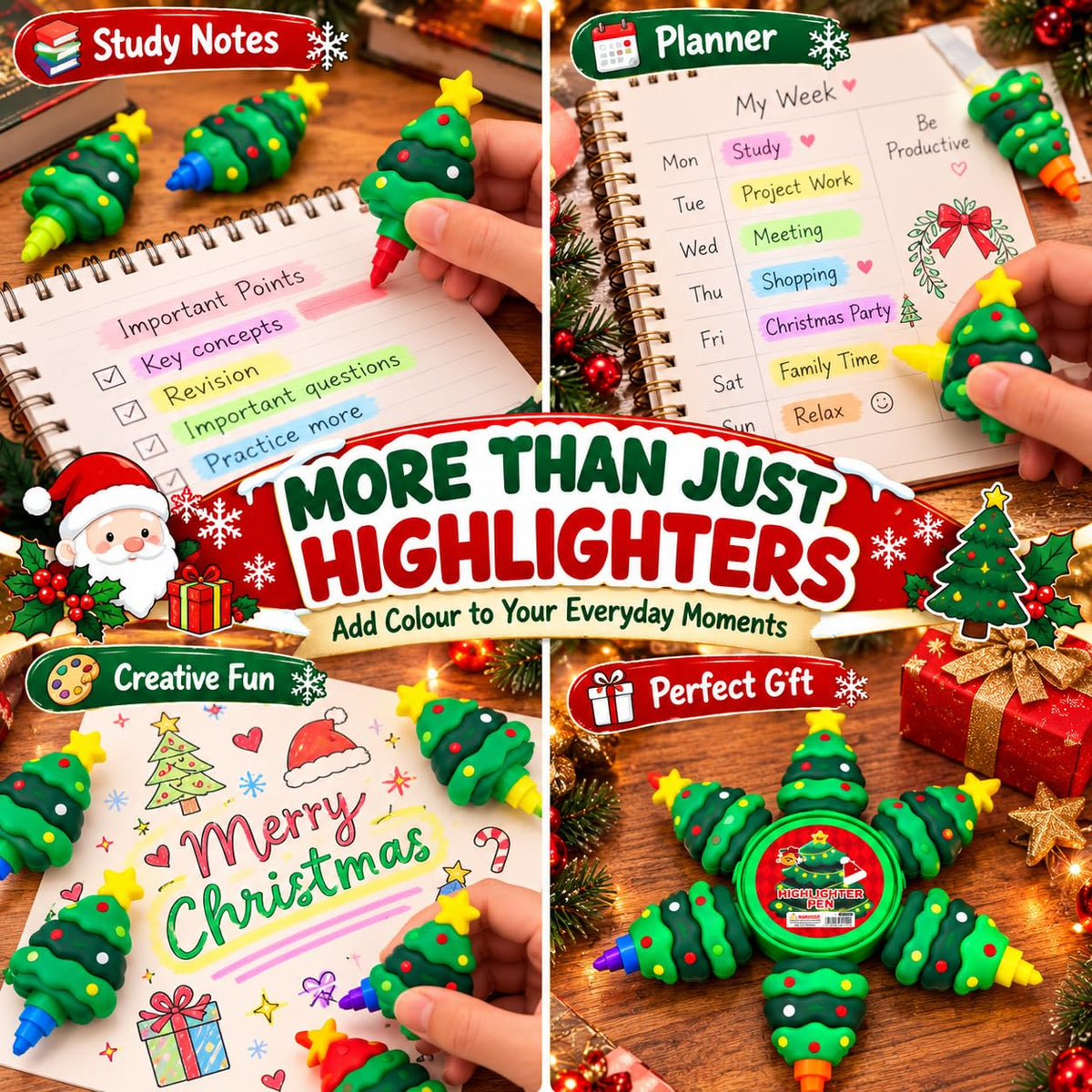 Christmas  - Cute Spinner With Highlighters