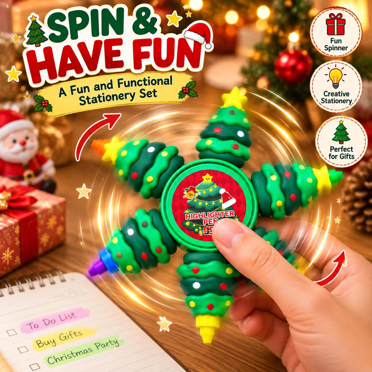 Christmas  - Cute Spinner With Highlighters