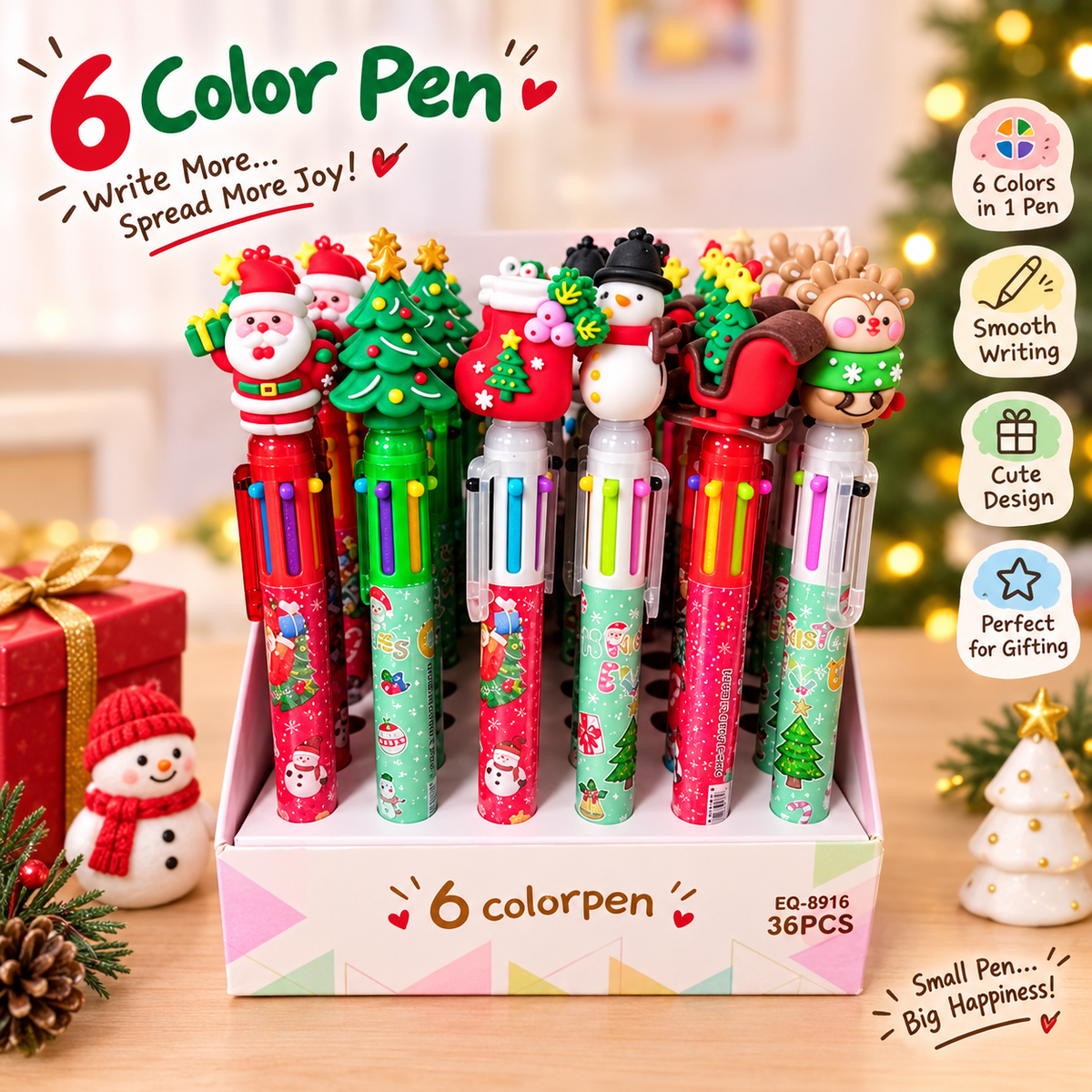 Christmas - 6 in 1 Multi Colour Pen