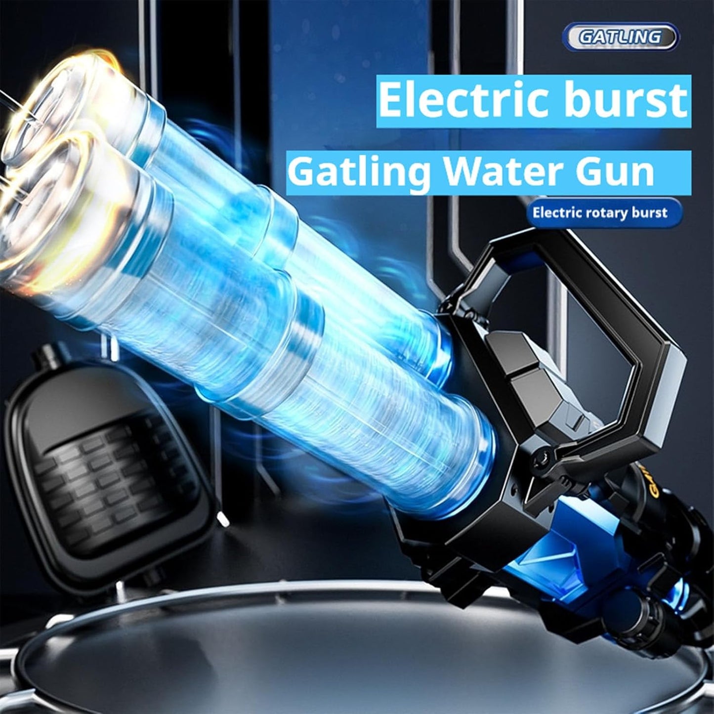 Gatling Fighter - Double Barrel Water Gun with LED Shooting Light