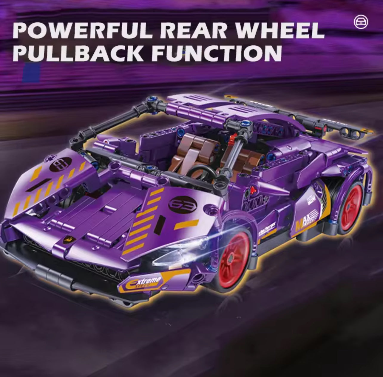 Supercar - DIY Realistic Blocks | Pull Back Car