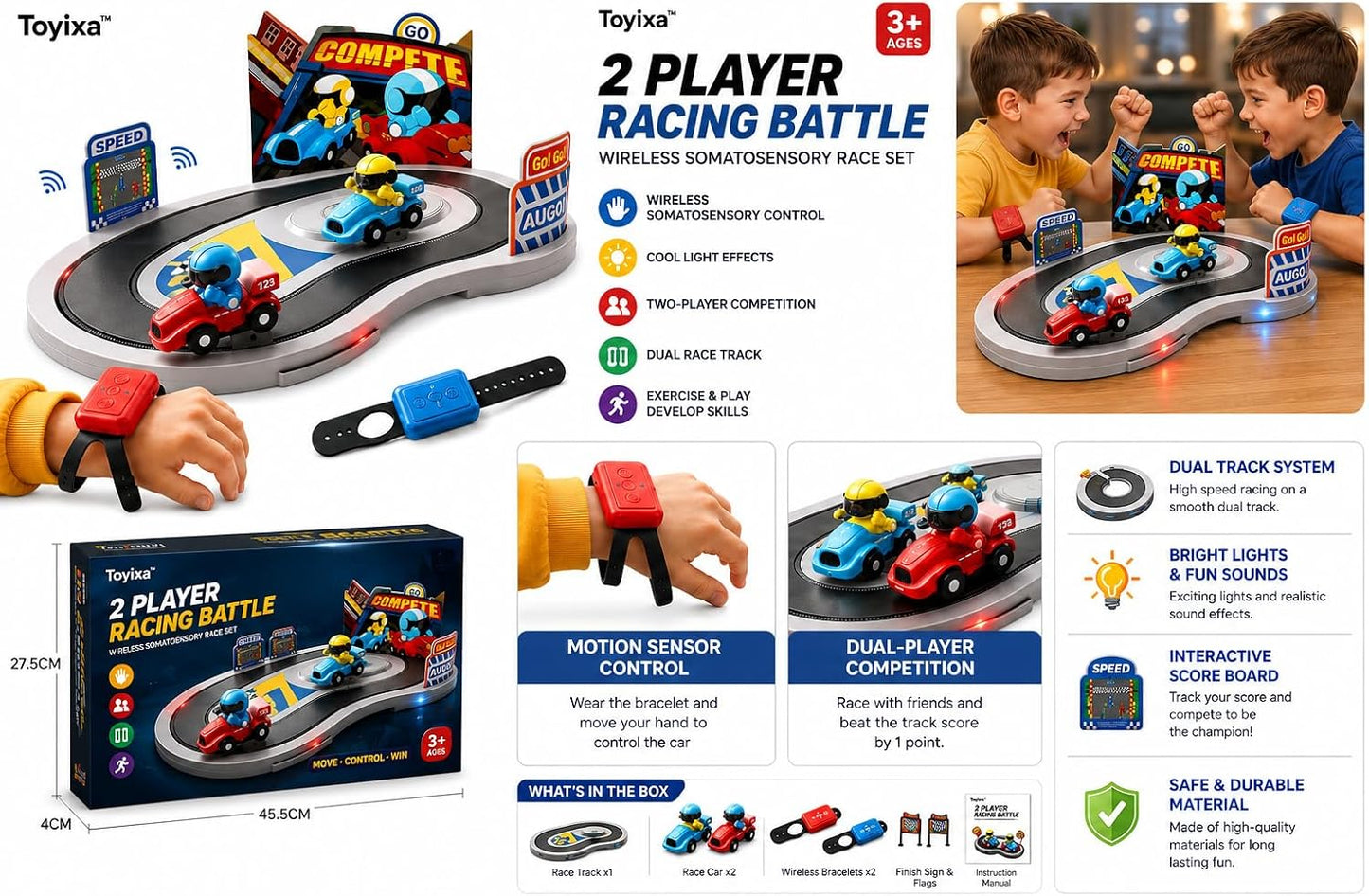 Gesture Control Racing Battle Track - 2 Player