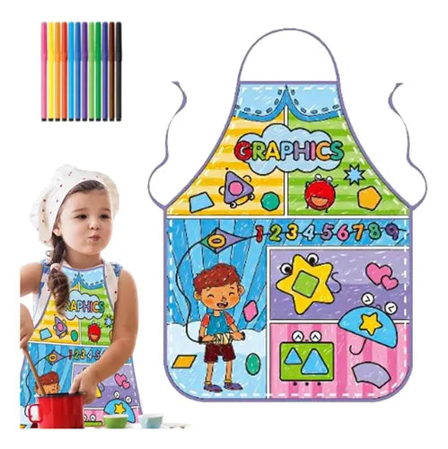 Kids Art Apron | Reusable | Colours included
