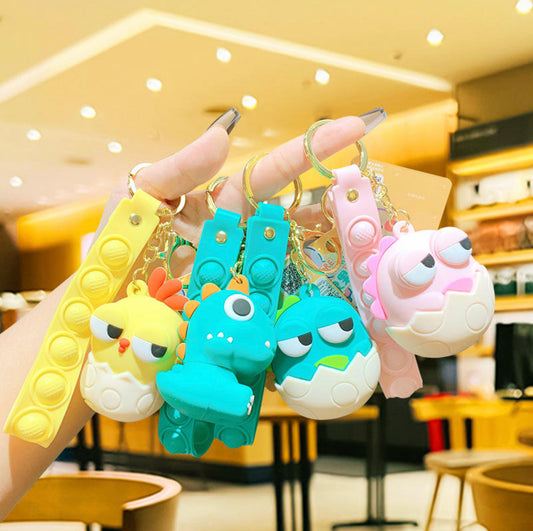 3D Cute Animal Keychain with Squishy Eyes