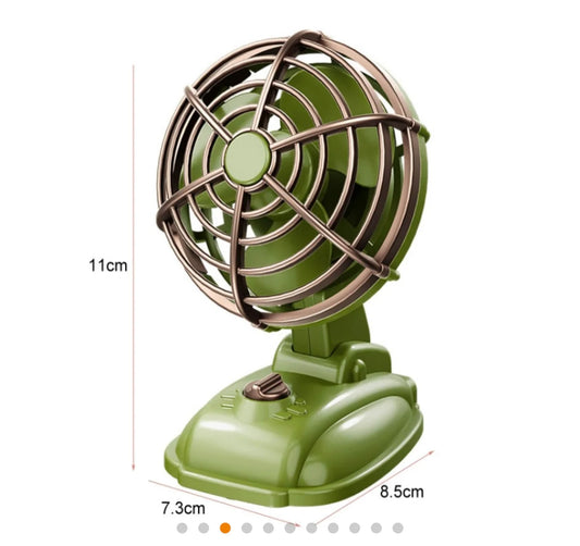 Retro Small Table Fan - Rechargeable