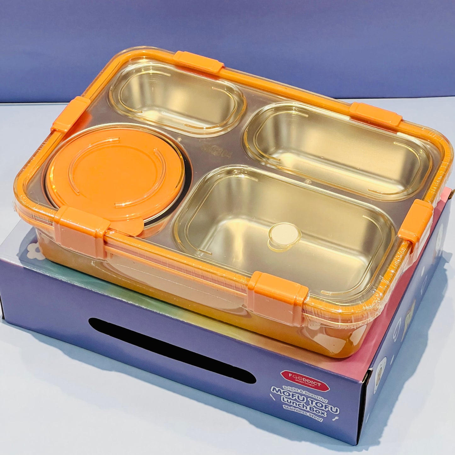 Pastel Lunchbox with 4 Compartments : Best for Adults and Teenagers