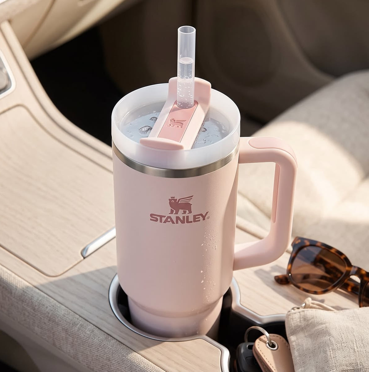 Stanley Rose Quartz - Quencher® H2.0 FlowState™ Tumbler | 1.18L