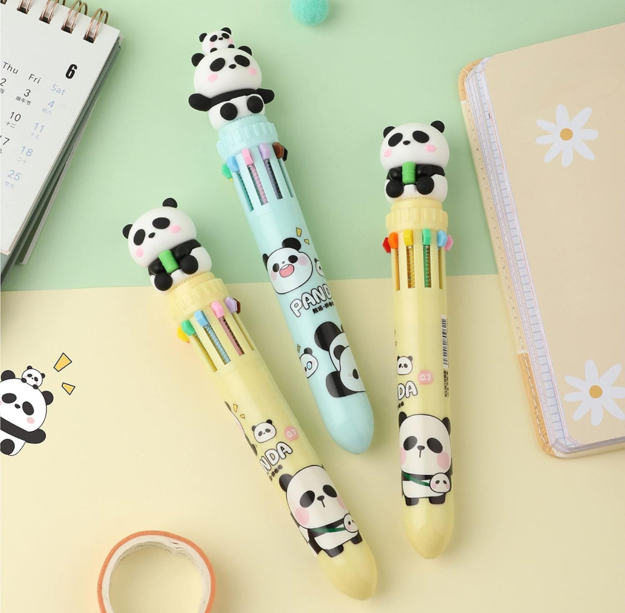 Panda - 10 in 1 multicolor Pens