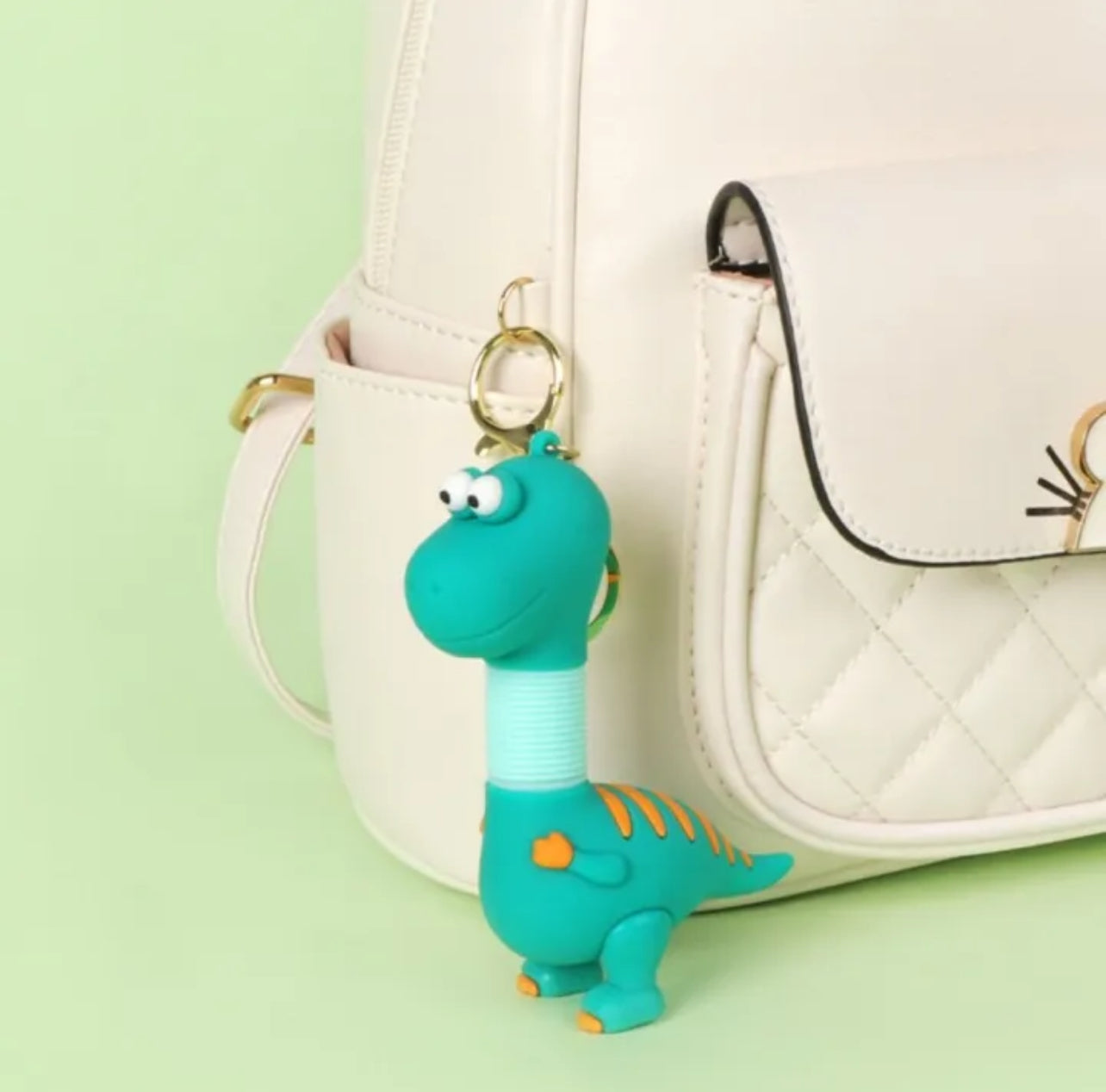 Dino Neck Pop It Keychain -  3D Silicone