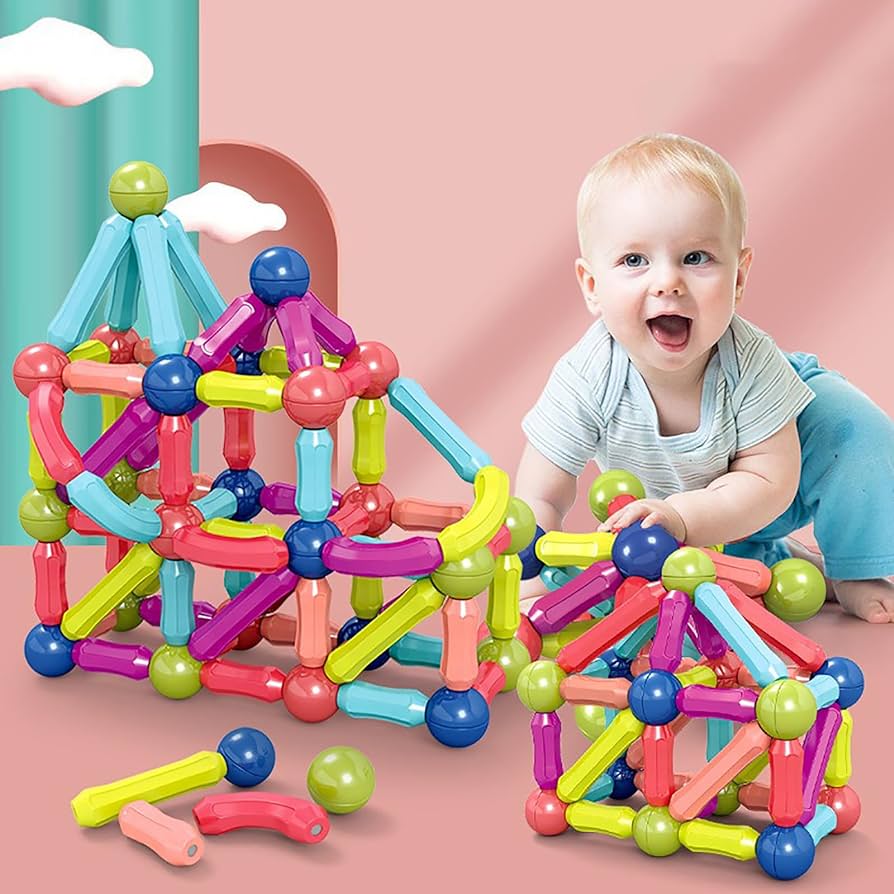 64pcs Magnetic Sticks and Balls Set | STEM | Educational