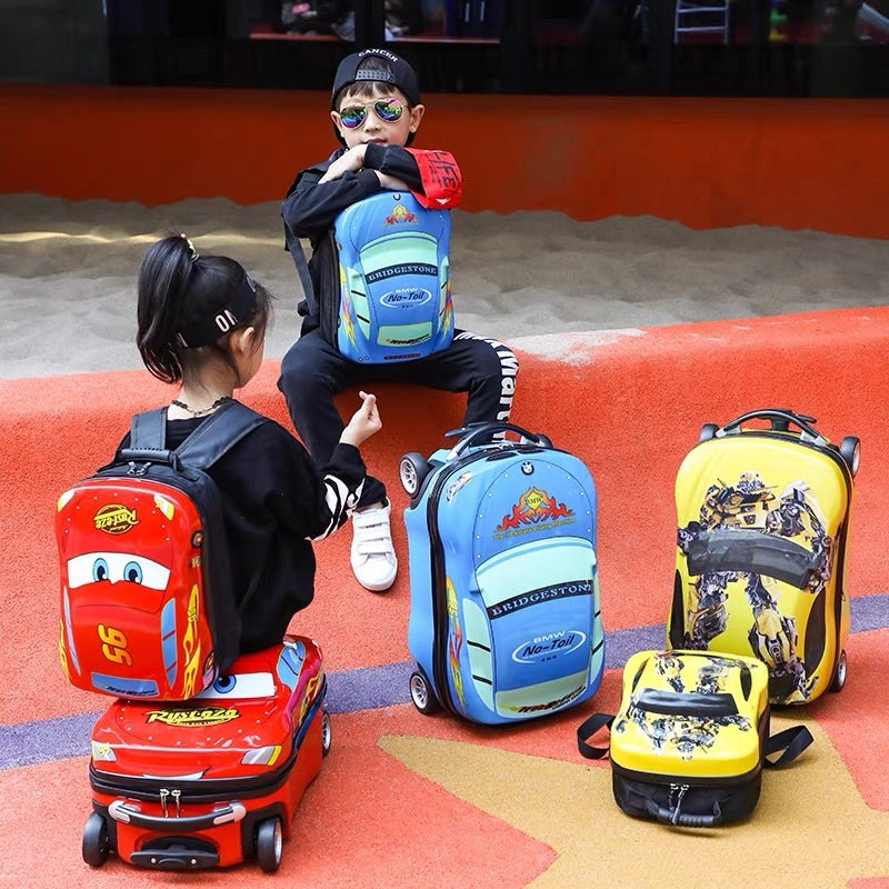 Car-Shaped Trolley Bag with Backpack : Travel in Style