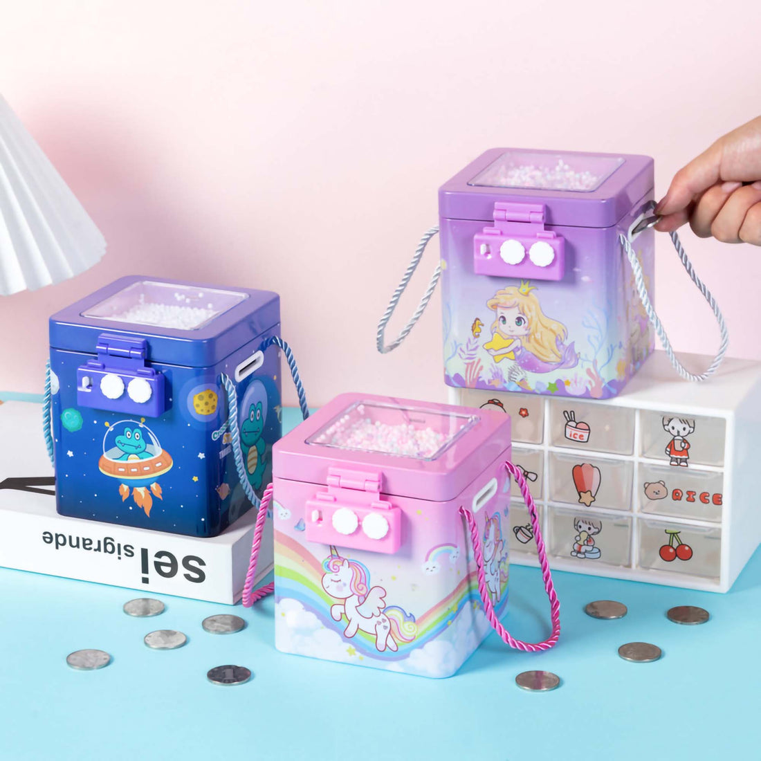 Metal Piggy Bank with Dial Lock