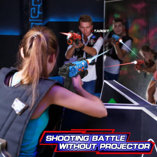 Infrared Laser Tag Set with Projector - 2 Player Infrared Mini Laser Tag Guns for Kids