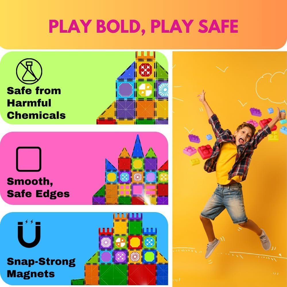 75pcs Magnetic Tiles - Learn n Play