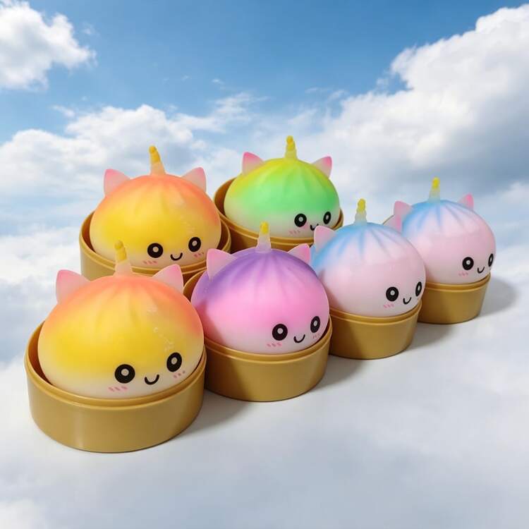 Unicorn Squishy Rainbow Bun - 1pcs