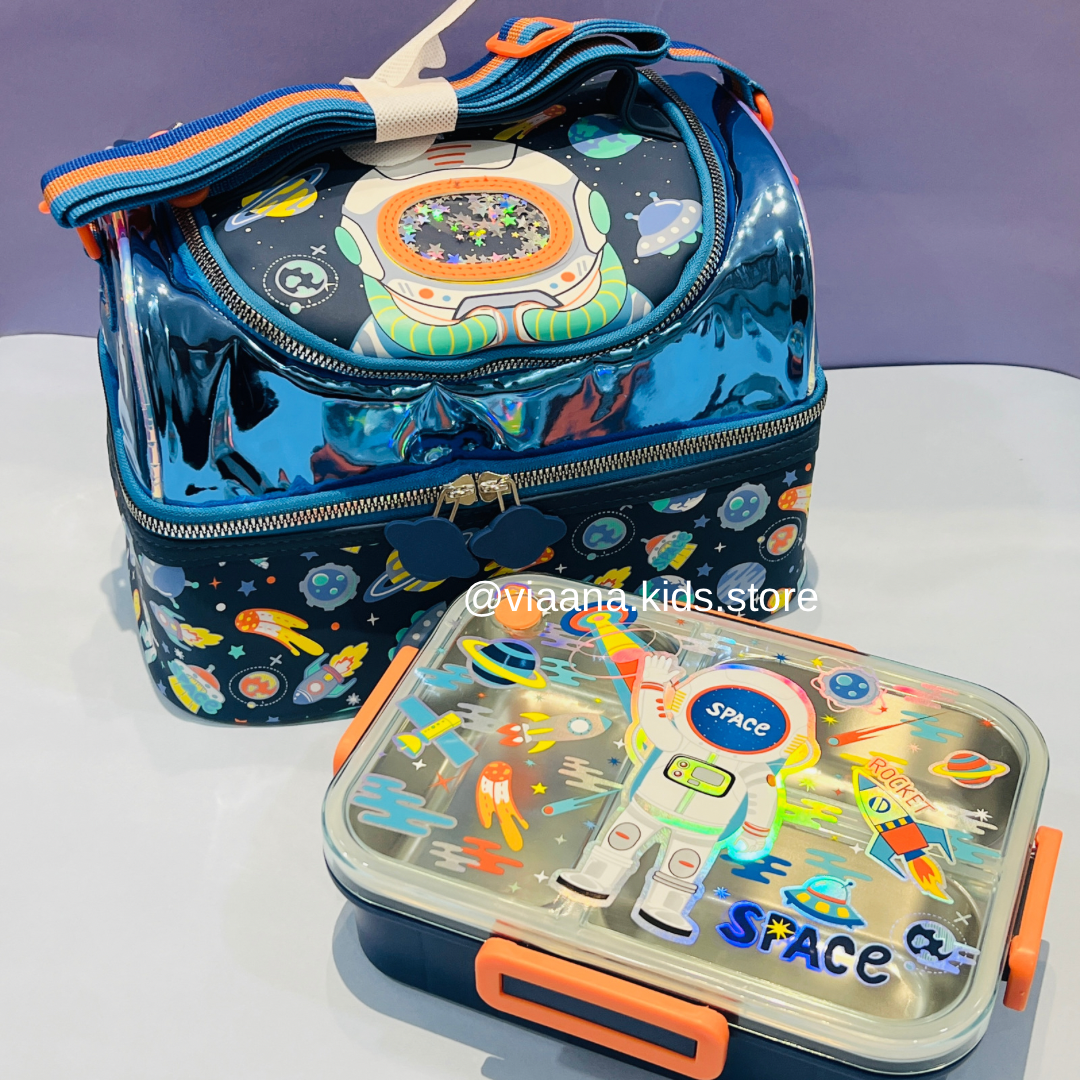 Luxury Lunch Set Double Decker Lunchbag with Spill Free Lunchbox