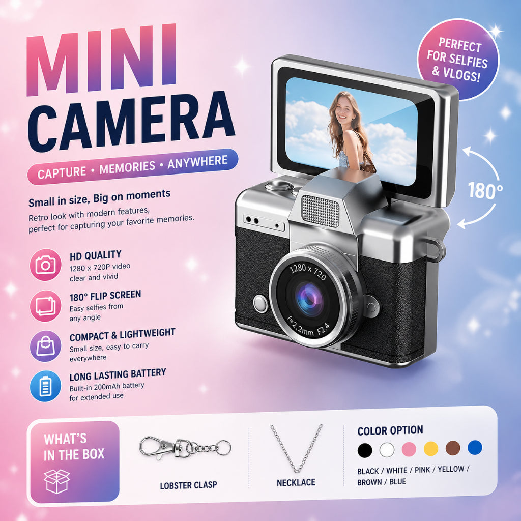 LK027 - Retro Flip Mini Camera