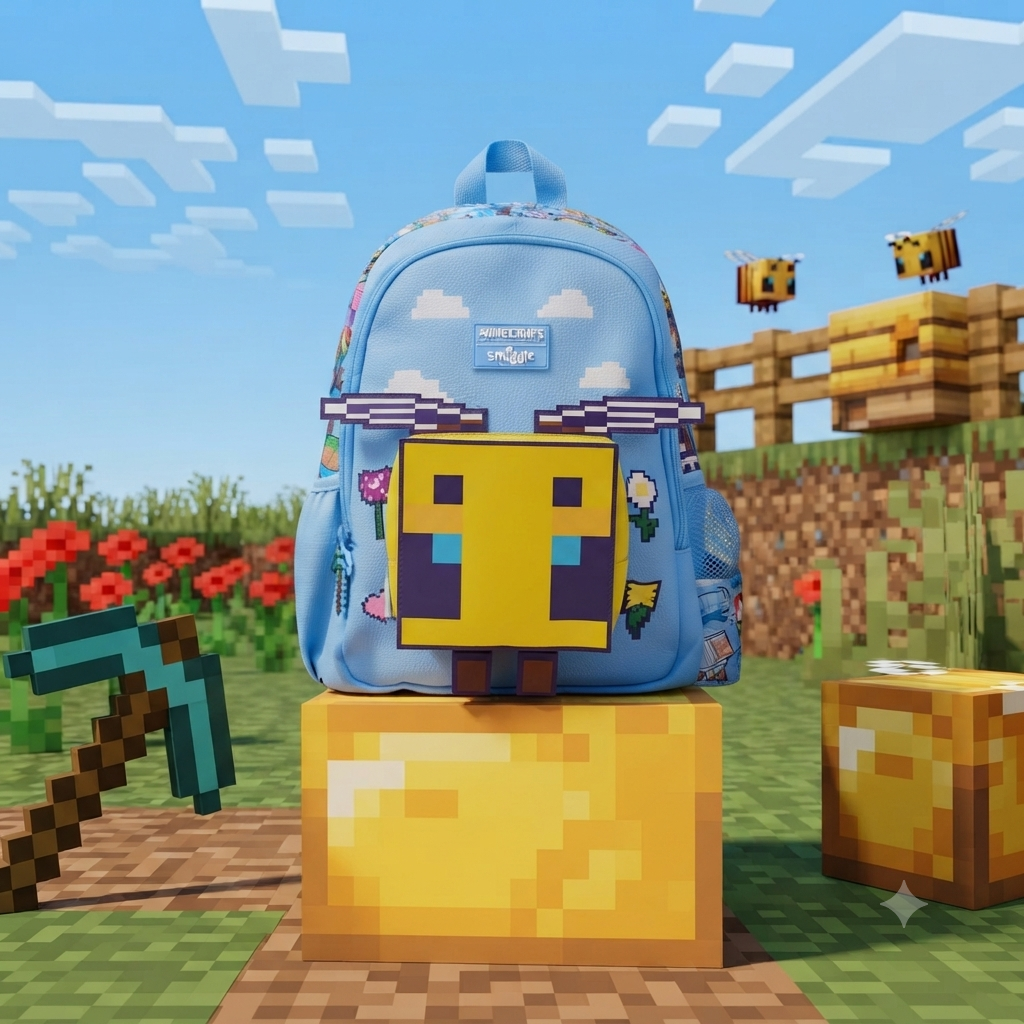 Smiggle - 14” Blue Minecraft Classic Backpack