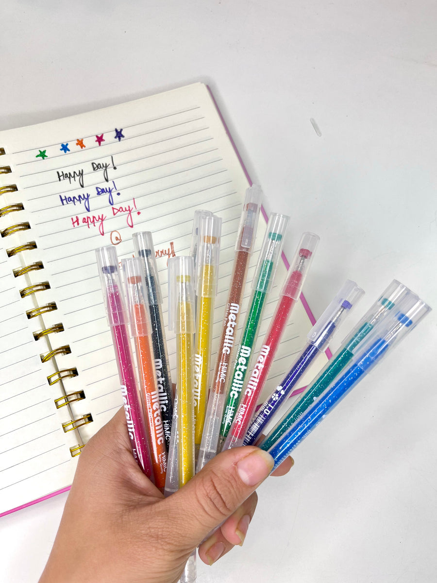 Metallic Glitter Pens - 12pcs