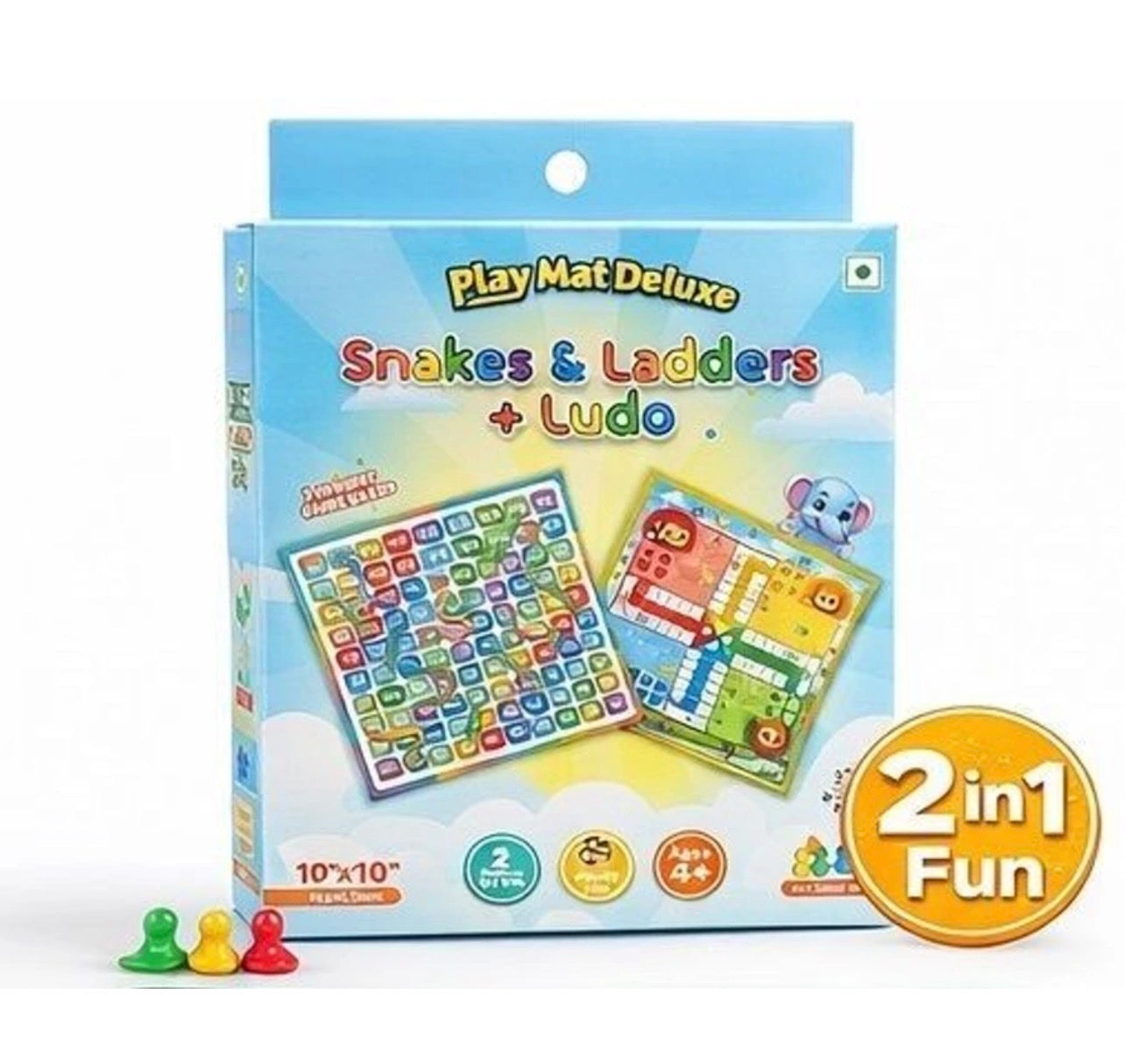 Ludo and Snakes Ladder - Soft Fabric Mat Games