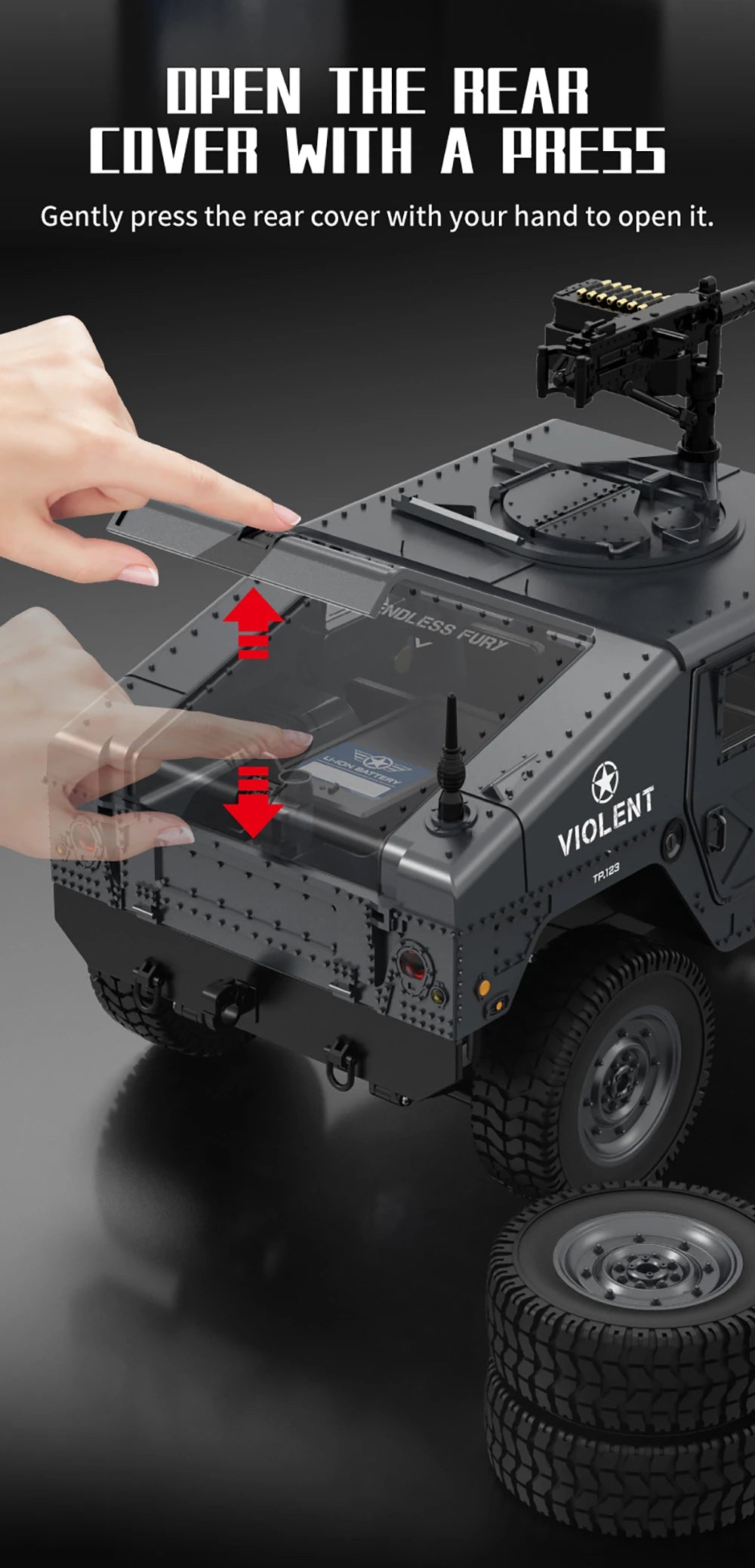 JJRC - Hummer Military Simulation 1/14 2.4G 4WD RC Crawler