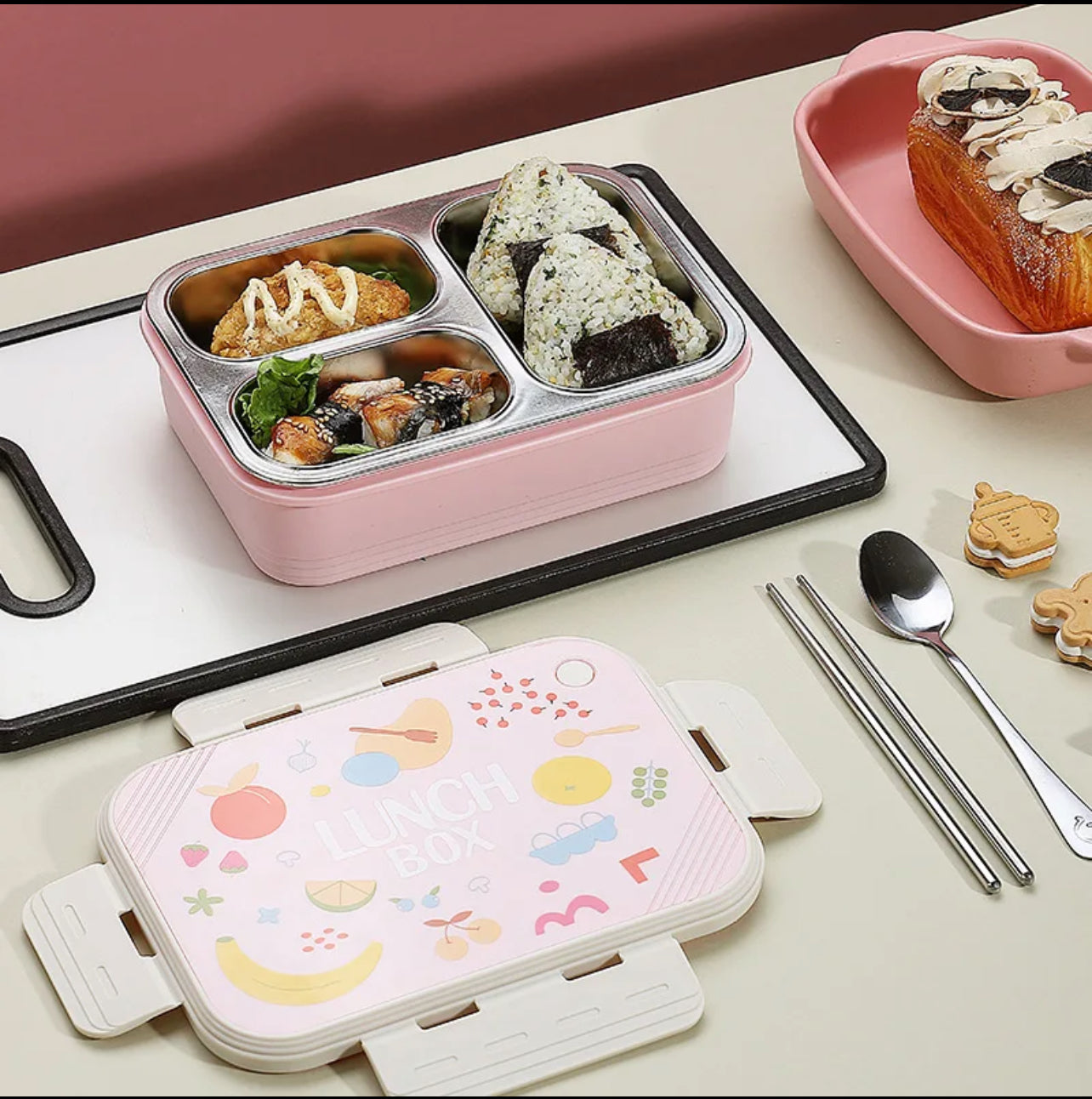 Lunchbox - 3 Compartments | Spill Free | Opaque