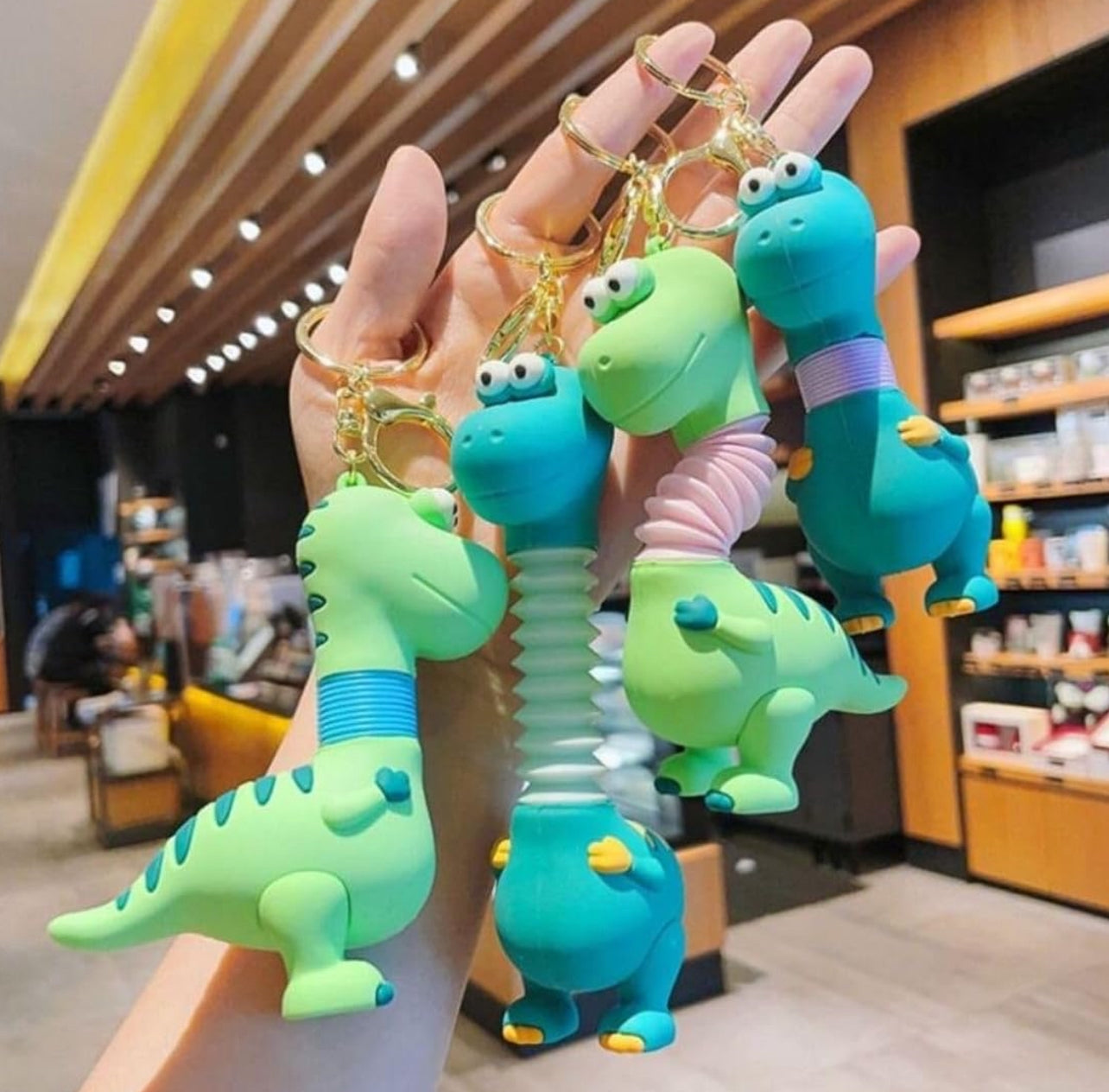 Dino Neck Pop It Keychain -  3D Silicone