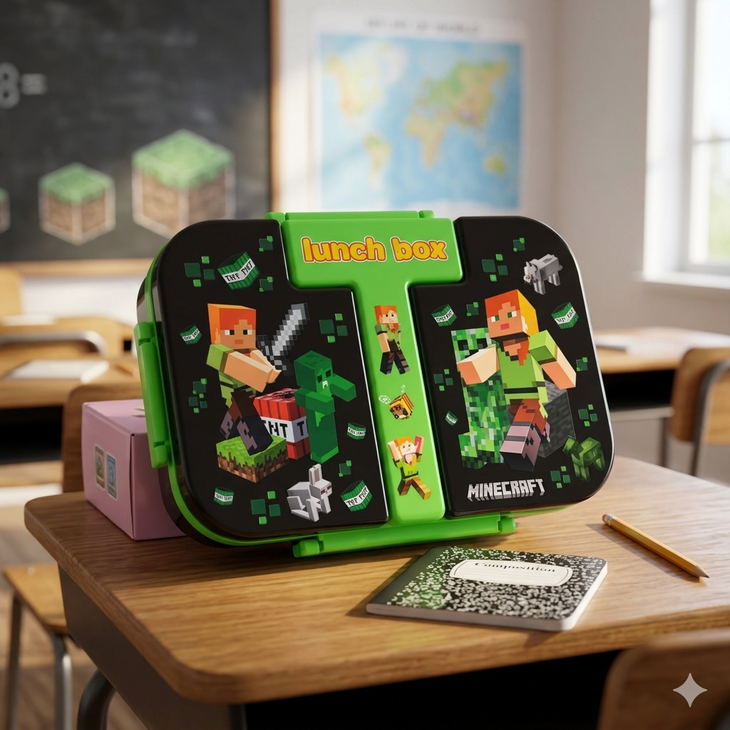 Minecraft - 2 Grid Lunchbox | 600ml | Spill Free